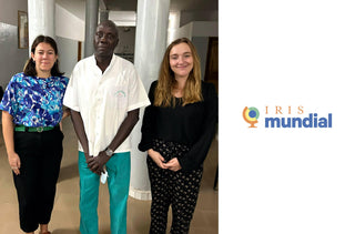 La mission d'IRIS Mundial au Sénégal : Annabelle et Véronique, optométristes bénévoles, avec le Dr Diaw, ophtalmologue et président de l'ASV.