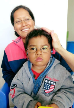 A 2 year old boy, who was examined by the IRIS Mundial team during the last mission to Peru