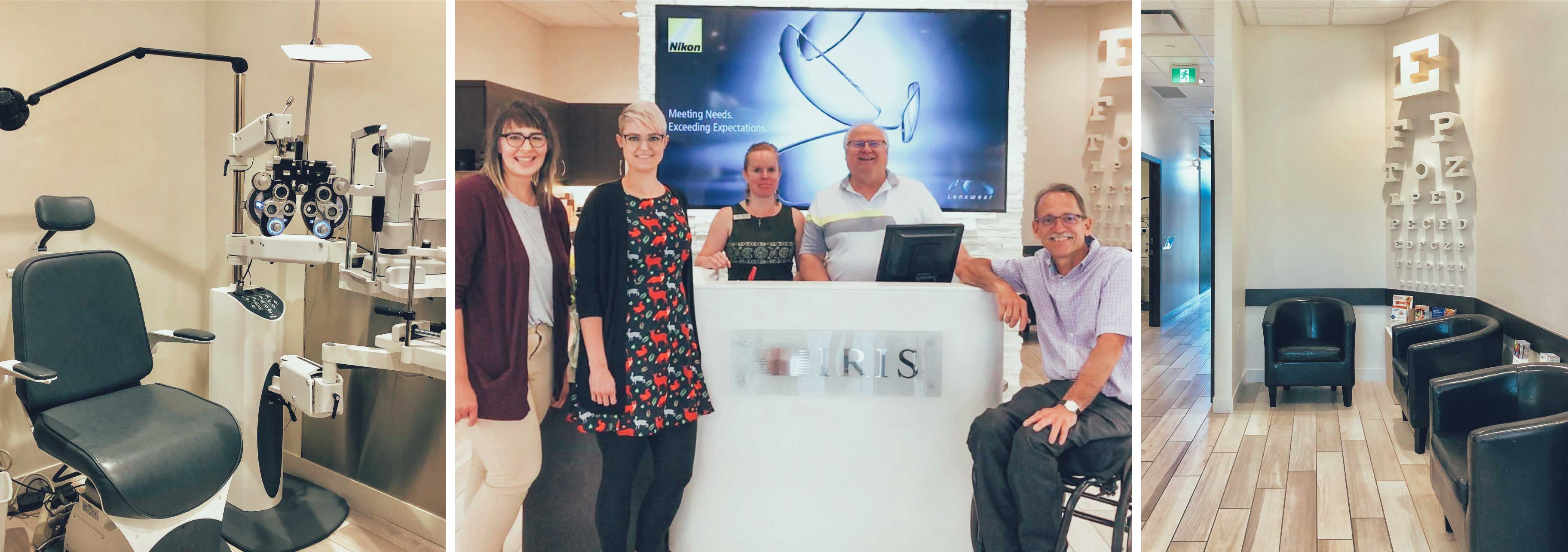 L'équipe d'IRIS Kelowna est réunie au comptoir d'entrée