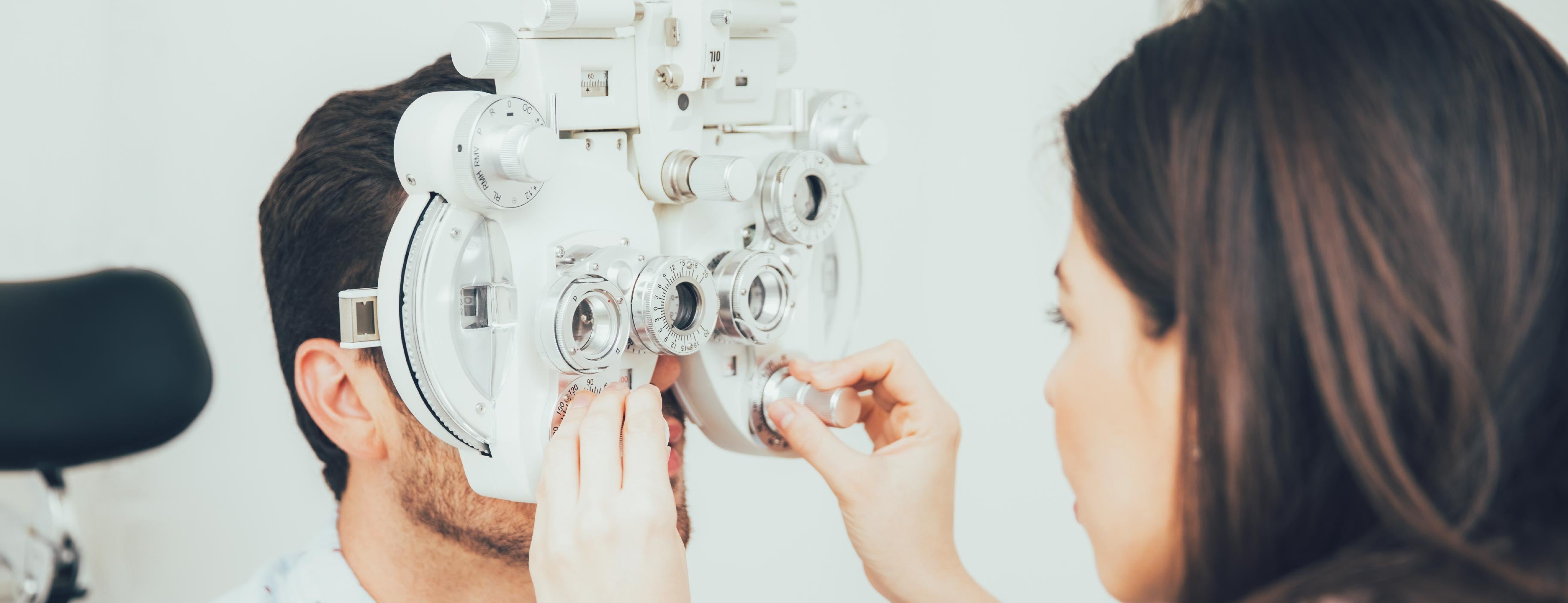 Young man during his vision therapy exam